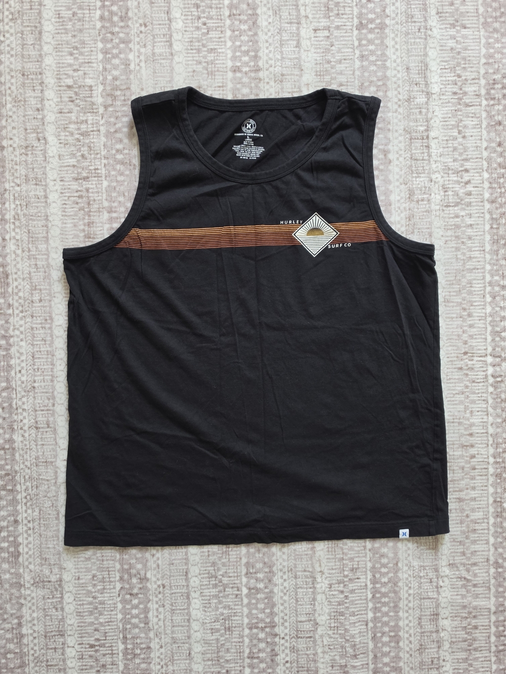 Hurley Surf Co. Black Graphic Tank Top Men's - Size Large